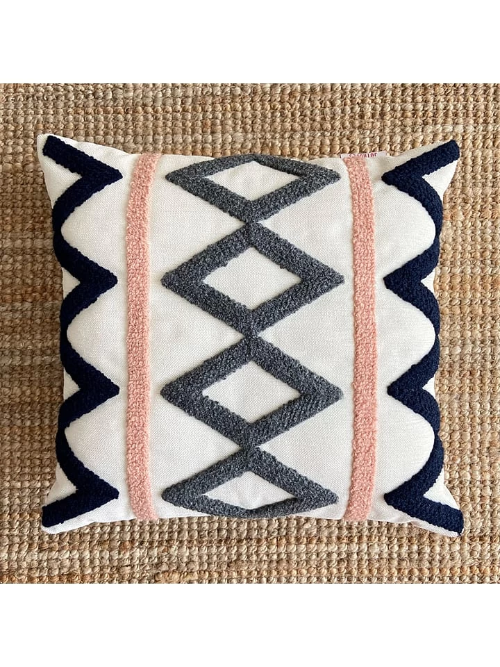 Kussen "Vermont" Crème/grijs/lichtroze - (L)43 X (B)43 Cm 5 Kussen "Vermont" Crème/grijs/lichtroze - (L)43 X (B)43 Cm - Afbeelding 3