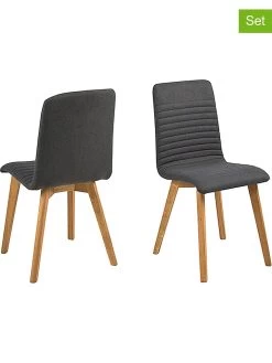 2-delige Set: Eetkamerstoelen "Arosa" Antraciet - (B)42 X (H)90 X (D)43 Cm