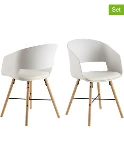 2-delige Set: Eetkamerstoelen "Luna" Wit - (B)51,5 X (H)80,5 X (D)52 Cm