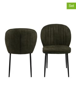 2-delige Set: Eetkamerstoelen "Patricia" Groen - (B)47 X (H)82 X (D)44 Cm