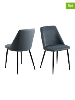 4-delige Set: Eetkamerstoelen "Ines" Grijs - (B)49,2 X (H)84 X (D)57,5 Cm