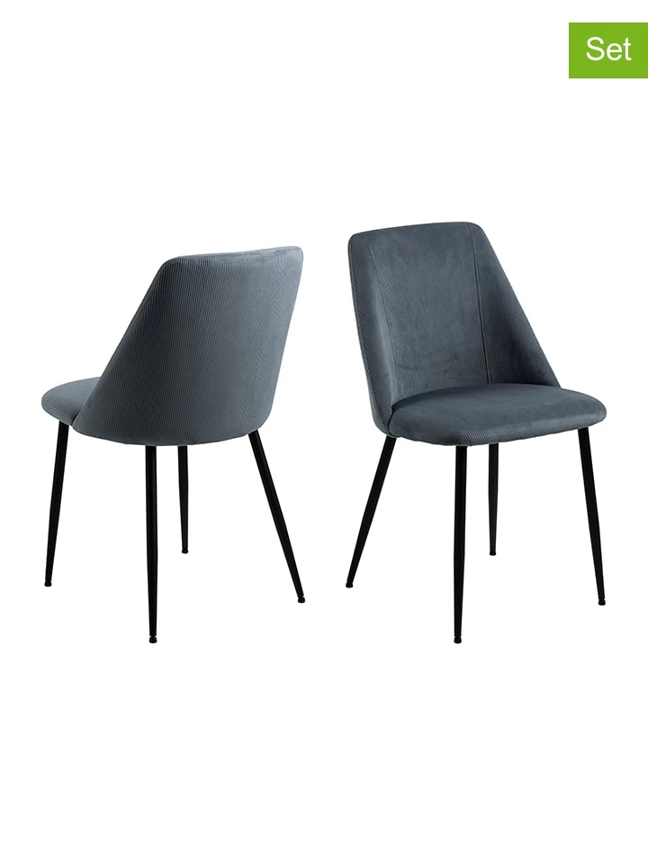 4-delige Set: Eetkamerstoelen "Ines" Grijs - (B)49,2 X (H)84 X (D)57,5 Cm