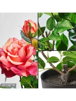 2-delige Set: Kunstplanten Roze/groen - (H)58 Cm -Home Uitgebreid Winkel amare 2 delige set kunstplanten roze groen h 58 cm 6