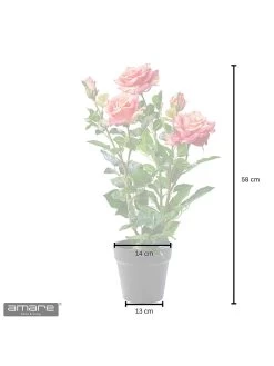 2-delige Set: Kunstplanten Roze/groen - (H)58 Cm -Home Uitgebreid Winkel amare 2 delige set kunstplanten roze groen h 58 cm 8