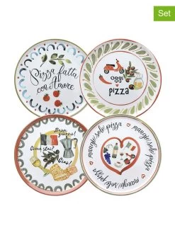 4-delige Set: Pizzaborden "Cinizia" Meerkleurig