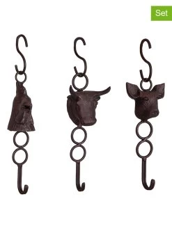 3-delige Set: Haken Bruin - (L)22 Cm