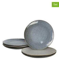 6-delige Set: Dinnerborden "Zao" Grijs/blauw - Ø 26 Cm