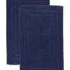 2-delige Set: Premium Badmatten Blauw - (L)100 X (B)60 Cm
