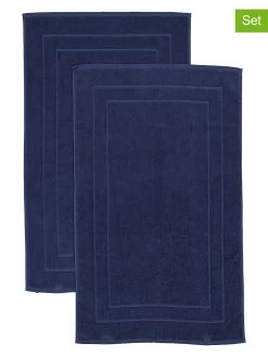 2-delige Set: Premium Badmatten Blauw - (L)100 X (B)60 Cm