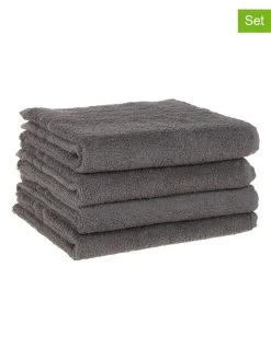 4-delige Set: Handdoeken Antraciet - (L)100 X (B)50 Cm