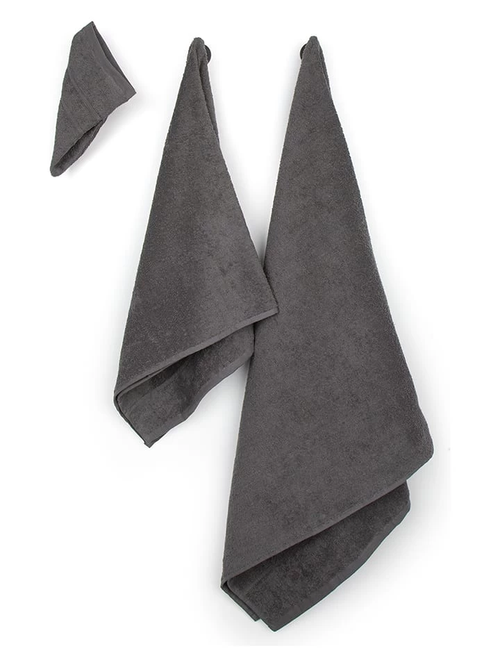 5-delige Handdoekenset Antraciet 5 5-delige Handdoekenset Antraciet - Afbeelding 3