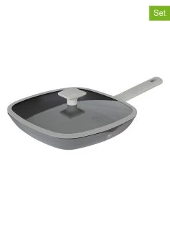2-delige Set: Grillpan "Aspen" Grijs - (L)28 X (B)28 Cm