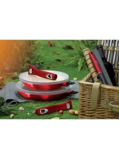 3-delige Set: Braadpannen "Metallic Line" Rood -Home Uitgebreid Winkel berlinger haus 3 delige set braadpannen metallic line rood 2