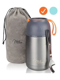 Bialetti Milu Lunchbox-Set Grijs/oranje - 650 Ml