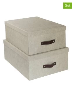 2-delige Set: Opbergboxen "Ulrika" Beige