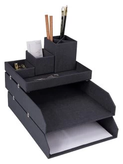 4-delige Set: Desktop-organizer "Lena" Zwart -Home Uitgebreid Winkel bigsobox 4 delige set desktop organizer lena zwart 2