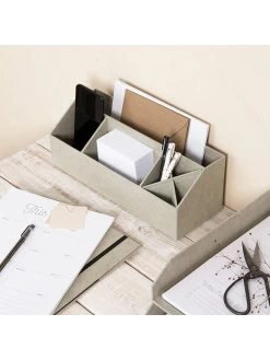 Bureau-organizer "Elisa" Beige - (B)33 X (H)12,5 X (D)12,5 Cm -Home Uitgebreid Winkel bigsobox bureau organizer elisa beige b 33 x h 12 5 x d 12 5 cm 3