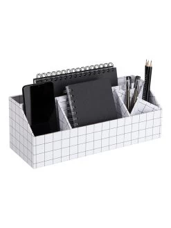 Bureau-organizer "Elisa" Wit - (B)33 X (H)12,5 X (D)12,5 Cm -Home Uitgebreid Winkel bigsobox bureau organizer elisa wit b 33 x h 12 5 x d 12 5 cm 2
