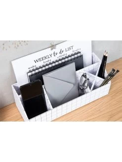 Bureau-organizer "Elisa" Wit - (B)33 X (H)12,5 X (D)12,5 Cm -Home Uitgebreid Winkel bigsobox bureau organizer elisa wit b 33 x h 12 5 x d 12 5 cm 7