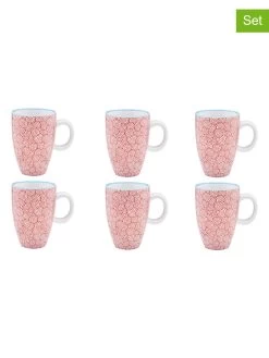 BJÖRN 6-delige Set: Espressokoppen "Color Swirl" Rood - 90 Ml