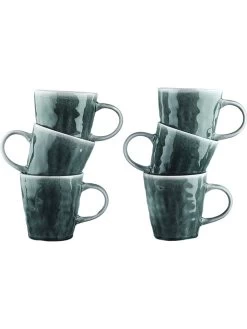 BJÖRN 6-delige Set: Koffiekoppen "Moon" Groen/blauw - 400 Ml -Home Uitgebreid Winkel bjorn 6 delige set koffiekoppen moon groen blauw 400 ml 2
