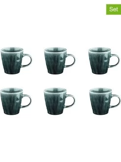 BJÖRN 6-delige Set: Koffiekoppen "Moon" Groen/blauw - 400 Ml