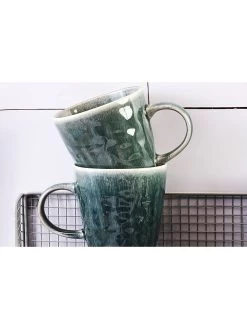 BJÖRN 6-delige Set: Koffiekoppen "Moon" Groen/blauw - 400 Ml -Home Uitgebreid Winkel bjorn 6 delige set koffiekoppen moon groen blauw 400 ml 4