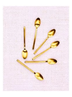 BJÖRN 6-delige Set: Roestvrijstalen Koffielepels "Olaf" Goudkleurig - (L)13 Cm -Home Uitgebreid Winkel bjorn 6 delige set roestvrijstalen koffielepels olaf goudkleurig l 13 cm 2