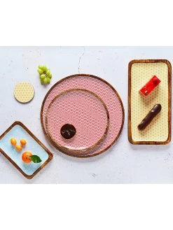 BJÖRN Dienblad "Color Swirl" Naturel/lichtblauw - (L)25 X (B)17 Cm -Home Uitgebreid Winkel bjorn dienblad color swirl naturel lichtblauw l 25 x b 17 cm 3