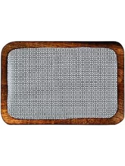 BJÖRN Dienblad "Dark Square" Naturel/donkerblauw - (L)25 X (B)17 Cm