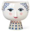 Bjørn Wiinblad Bloempot "Eva" Wit/blauw - (H)19 X Ø 21 Cm -Home Uitgebreid Winkel bjorn wiinblad bloempot eva wit blauw h 19 x o 21 cm