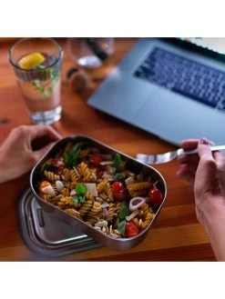 Black+Blum Lunchbox Zilverkleurig/groen - (B)20 X (H)6,5 X (D)15 Cm -Home Uitgebreid Winkel black blum lunchbox zilverkleurig groen b 20 x h 6 5 x d 15 cm 2