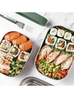 Black+Blum Lunchbox Zilverkleurig/groen - (B)20 X (H)6,5 X (D)15 Cm -Home Uitgebreid Winkel black blum lunchbox zilverkleurig groen b 20 x h 6 5 x d 15 cm 3