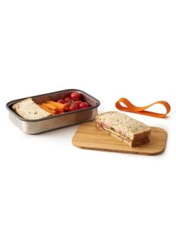 Black+Blum Lunchbox Zilverkleurig/lichtbruin/oranje - (B)22 X (H)5 X (D)14,5 Cm -Home Uitgebreid Winkel black blum lunchbox zilverkleurig lichtbruin oranje b 22 x h 5 x d 14 5 cm 1