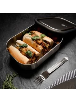 Black+Blum Lunchbox Zilverkleurig/oranje - (B)20 X (H)6,5 X (D)15 Cm -Home Uitgebreid Winkel black blum lunchbox zilverkleurig oranje b 20 x h 6 5 x d 15 cm 2