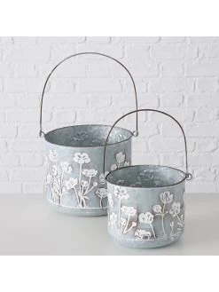 2-delige Set: Bloempotten "Filipa" Zilverkleurig -Home Uitgebreid Winkel boltze 2 delige set bloempotten filipa zilverkleurig 5