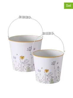 2-delige Set: Bloempotten "Kamilla" Wit