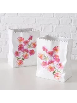 2-delige Set: Bloempotten "Karella" Wit/roze - (B)14 X (H)17 Cm -Home Uitgebreid Winkel boltze 2 delige set bloempotten karella wit roze b 14 x h 17 cm 3