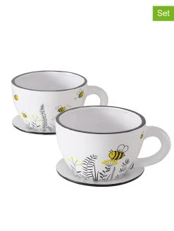 2-delige Set: Bloempotten "Summy" Wit - Ø 17 Cm