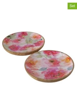 2-delige Set: Borden "Karella" Roze/naturel - Ø 22 Cm