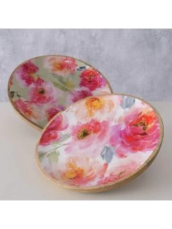 2-delige Set: Borden "Karella" Roze/naturel - Ø 22 Cm -Home Uitgebreid Winkel boltze 2 delige set borden karella roze naturel o 22 cm 4