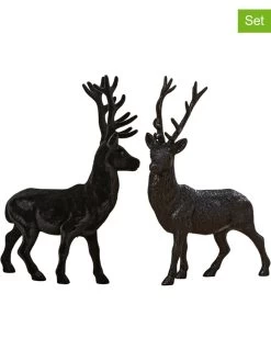 2-delige Set: Decoratieve Figuren "Josa" Zwart - (B)24 X (H)40 X (D)12 Cm