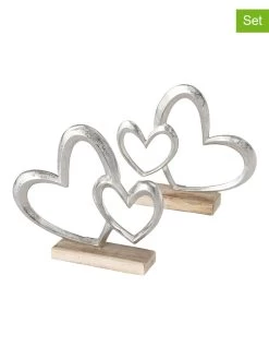 2-delige Set: Decoratieve Objecten "Miora" Naturel/zilverkleurig