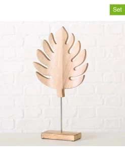 2-delige Set: Decoratieve Objecten "Monsteria" Lichtbruin - (B)24 X (H)45 Cm