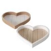 2-delige Set: Dienbladen "Hart" Wit/naturel - (B)24 Cm -Home Uitgebreid Winkel boltze 2 delige set dienbladen hart wit naturel b 24 cm