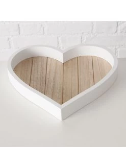 2-delige Set: Dienbladen "Hart" Wit/naturel - (B)24 Cm -Home Uitgebreid Winkel boltze 2 delige set dienbladen hart wit naturel b 24 cm 4