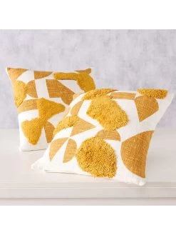 2-delige Set: Kussens "Hobee" Oranje Wit- (L)45 X (B)45 Cm -Home Uitgebreid Winkel boltze 2 delige set kussens hobee oranje wit l 45 x b 45 cm 6