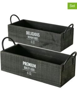 2-delige Set: Opbergkisten "Premium" Zwart