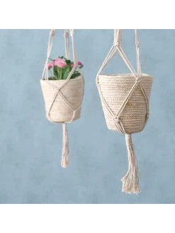 2-delige Set: Plantenmanden "Riseva" Crème -Home Uitgebreid Winkel boltze 2 delige set plantenmanden riseva creme 3