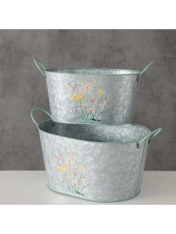 2-delige Set: Plantenpotten "Floriana" Grijs -Home Uitgebreid Winkel boltze 2 delige set plantenpotten floriana grijs 3